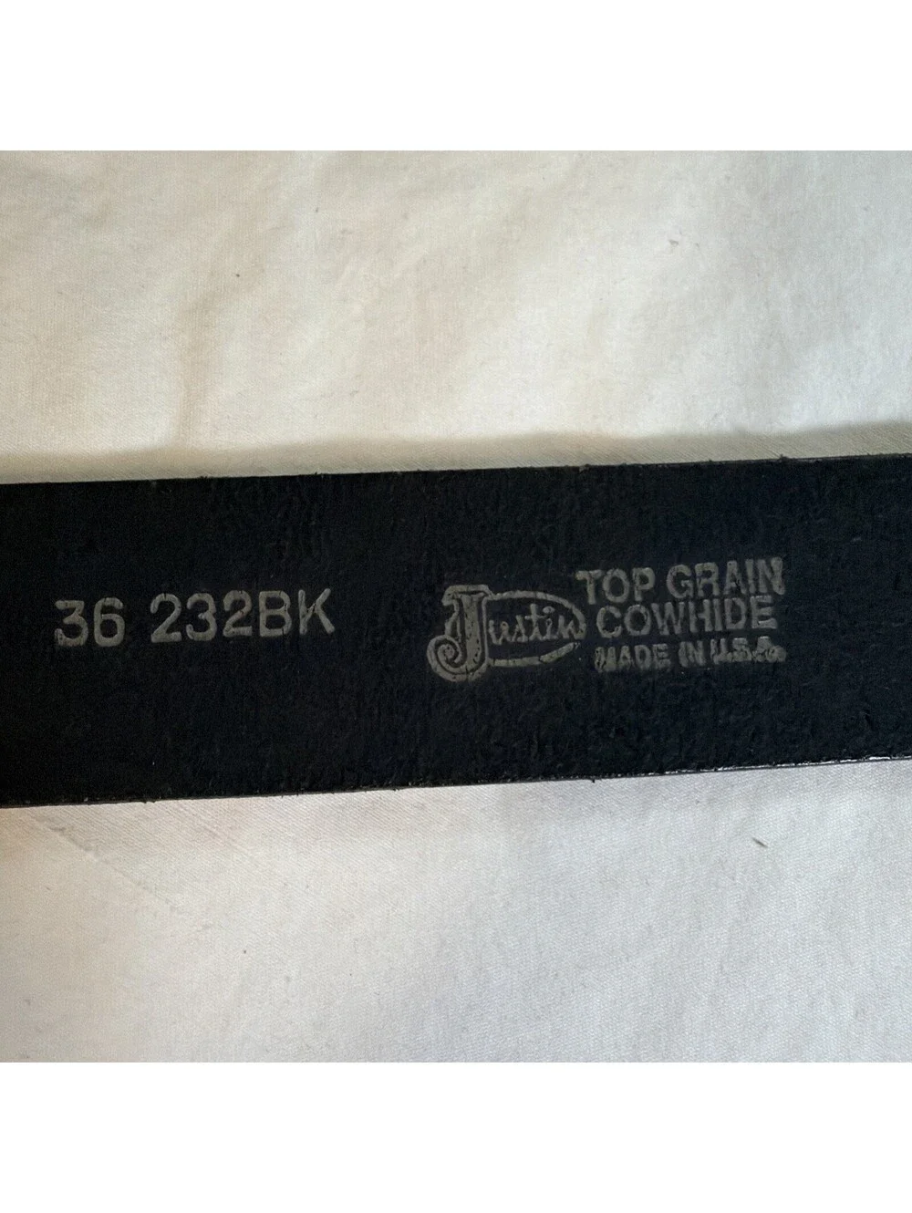 Justin Leather Belt Mens 36 Genuine USA Made Black 232 BK Top Grain leather